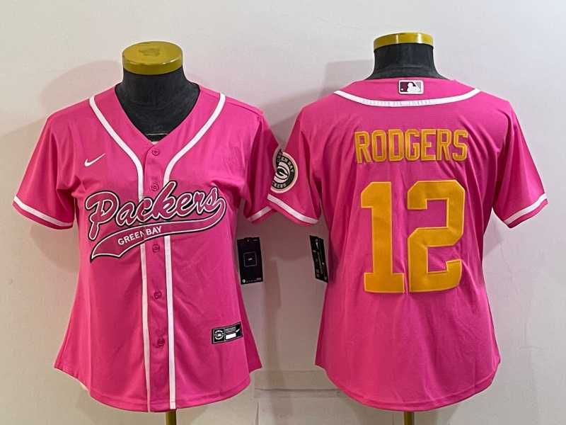 Women's Green Bay Packers #12 Aaron Rodgers Pink Gold With Patch Cool Base Stitched Baseball Jersey,We sell and wholesale Women's Green Bay Packers #12 Aaron Rodgers Pink Gold With Patch Cool Base Stitched Baseball Jersey on line form chian!